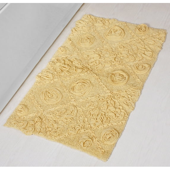 Home Weavers Modesto Bath Rug 100% Cotton Bathroom Rugs Set, Washable Rug, Soft Cotton Extra Soft and Absorbent bath Rug, Kitchen Mat, Bath Mat Set, Bath Floor Mat Non Slip, 24"x40" Rectangle, Yellow