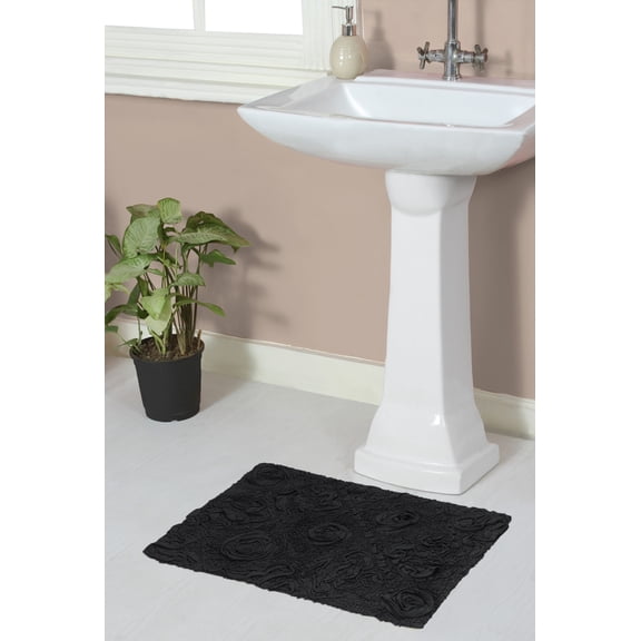 Home Weavers Modesto Bath Rug 100% Cotton Bathroom Rugs Set, Washable Rug, Soft Cotton & Water Absorbent bath Rug, Kitchen Door Mat, Bath Mat Set, Non-Slip Bath Floor Mat, 17"x24" Rectangle, Gray