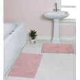 thumbnail image 1 of Home Weavers Modesto Bath Rug 100% Cotton Non-Slip Bathroom Rug Set Machine Washable Bath Rug-21"x34", Bathroom Rug- 24"x40", Pink Color 2 Piece Bath Rug set, 1 of 6