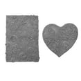 thumbnail image 1 of Home Weavers Modesto Bath Rug 100% Cotton Non-Slip Bathroom Rug Set Machine Washable Bath Rug-21"x34", Heart Shape Rug- 25"x25", Gray Color 2 Piece Bath Rug set, 1 of 8
