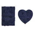 thumbnail image 1 of Home Weavers Modesto Bath Rug 100% Cotton Non-Slip Bathroom Rug Set Machine Washable Bath rug-21"x34", Heart Shape Rug- 25"x25", Navy Color 2 Piece Bath rug set, 1 of 8