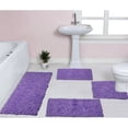 thumbnail image 1 of Home Weavers Modesto Bath Rug 100% Cotton Non-Slip Bathroom Rug Set Machine Washable Bathroom Rug, Bath Rug, U Shaped Contour, Runner, Purple Color 4 Piece Bath Rug set, 1 of 9
