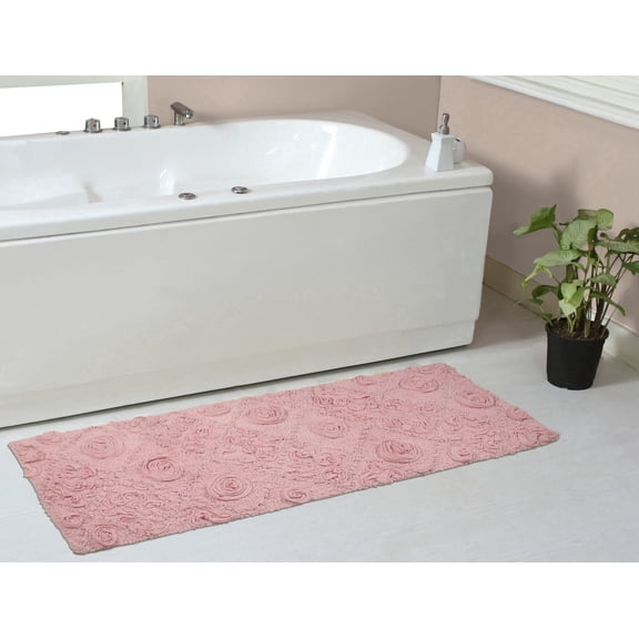 Home Weavers Waterford Collection Bathroom Rug 100% Cotton Tufted Bathroom Rug, Soft and Absorbent Bath Rugs, Non-Slip Bath Rug, Machine Wash Dry Bath Mats for Bathroom Floor- 21"x54" Runner, Gray