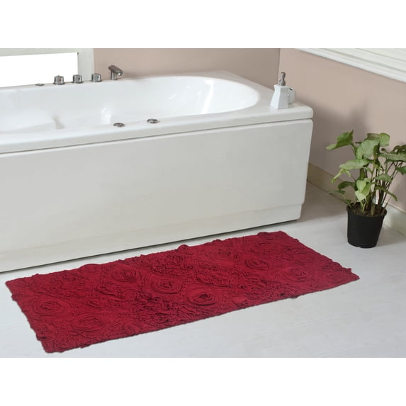 Home Weavers Modesto Bathroom Rug 100% Cotton Bathroom Rugs Set, Washable Rug, Soft Cotton and Water Absorbent bath Rug, Kitchen Mat, Bath Rug, Bath Floor Mat Non Slip, 21"x54" Runner Red