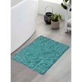 thumbnail image 1 of Home Weavers Modesto Collection 100% Cotton Tufted Bath Rugs, Extra Soft and Absorbent Bath Rugs, Non-Slip Bath Mats, Machine Washable, Bathroom Bath Mats for Floor, 17"x24" Rectangle, Turquoise, 1 of 7