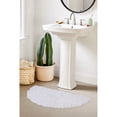 thumbnail image 1 of Home Weavers Modesto Collection 100% Cotton Tufted Slice Rug, Extra Soft and Absorbent Bath Rugs, Non-Slip Bath Mats, Machine Washable, Half Moon Rug, 17"x30" Slice Rug, White, 1 of 5