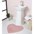 thumbnail image 1 of Home Weavers Modesto Collection Heart Shaped Plush Rug Shower Floor, Bathroom Bath Rug Non-Slip Extra Soft and Absorbent, Machine Washable Heart Shaped Mats for Bathroom Floor 25"x25" Heart, Pink, 1 of 9