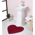 thumbnail image 1 of Home Weavers Modesto Collection Heart Shaped Plush rug Shower Floor, Bathroom Bath Rug Non-Slip Extra Soft and Absorbent, Machine Washable Heart Shaped Mats for Bathroom Floor 25"x25" Heart, Red, 1 of 9