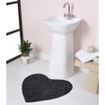 thumbnail image 1 of Home Weavers Modesto Collection Heart Shaped Plush rug Shower Floor, Bathroom Bath Rug Non-Slip Extra Soft and Absorbent, Machine Washable Heart Shaped Mats for Bathroom Floor 25"x25" Heart, Gray, 1 of 9