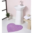 thumbnail image 1 of Home Weavers Modesto Collection Heart Shaped Plush Rug Shower Floor, Bathroom Bath Rug Non-Slip Extra Soft and Absorbent, Machine Washable Heart Shaped Mats for Bathroom Floor 25"x25" Heart, Purple, 1 of 9