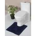 thumbnail image 1 of Home Weavers Modesto Collection Toilet Rugs U Shaped Contour Rug, Extra Thick Bathroom Rug, Non-Slip Contour Mat for Bathroom, 100% Cotton Soft & Absorbent, Machine Washable, 20"x20" Contour, Navy, 1 of 9