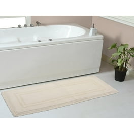 White Crushed Stone Bathroom Rug Mat Non-slip Absorbent Washable