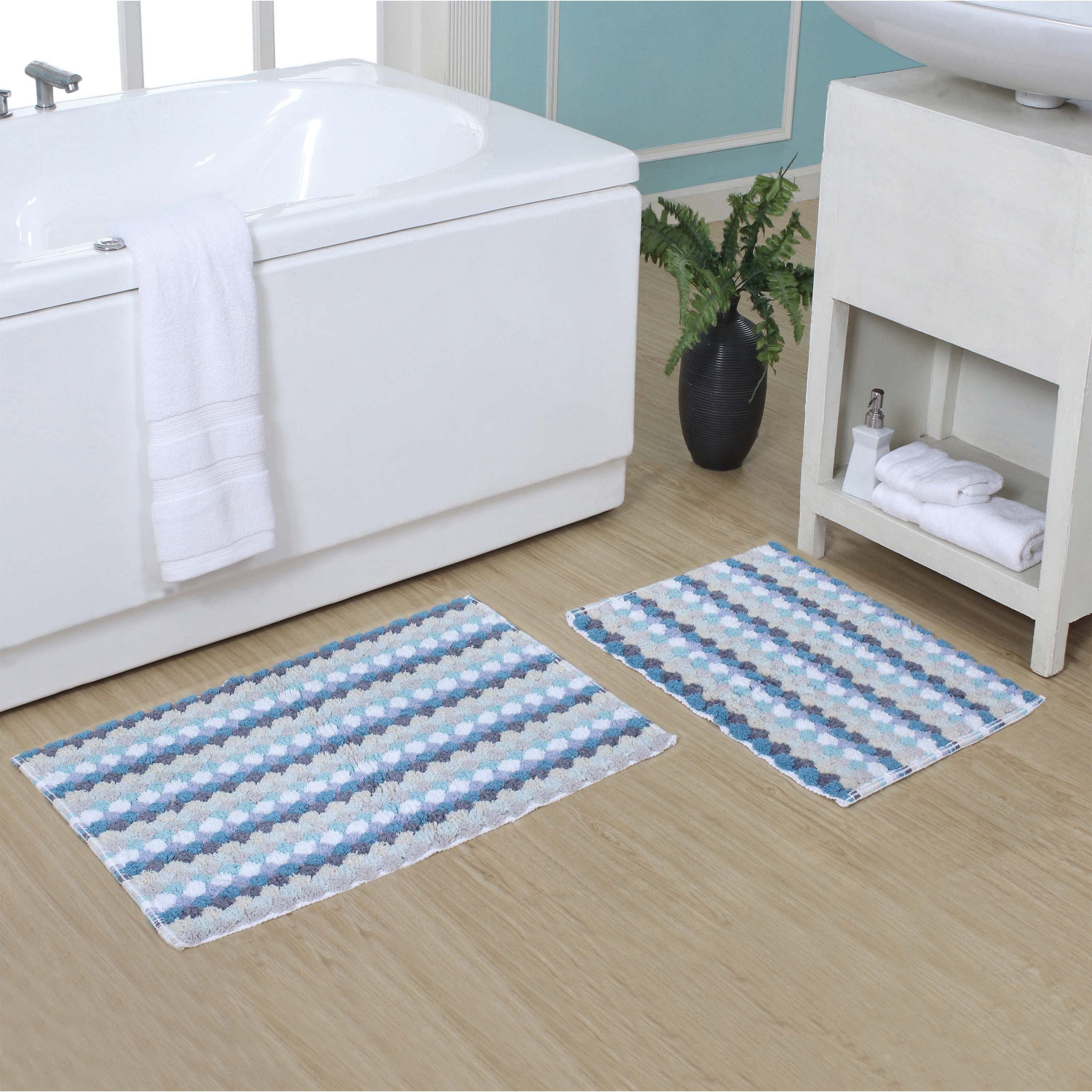 Home Weavers Orion Collection 100 Cotton Bathroom Rug, Non Slip Bath