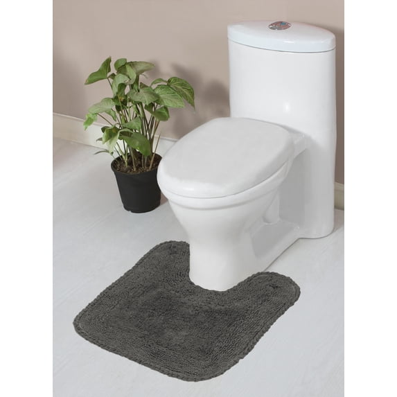 Home Weavers Bathroom Rug Toilet Rugs U Shaped Contour, Thick Toilet Rug, Non-Slip Contour Mat for Bathroom Rug,100% Cotton Soft, Absorbent Water, Machine Washable, 20"x20" Contour, Bottle Green