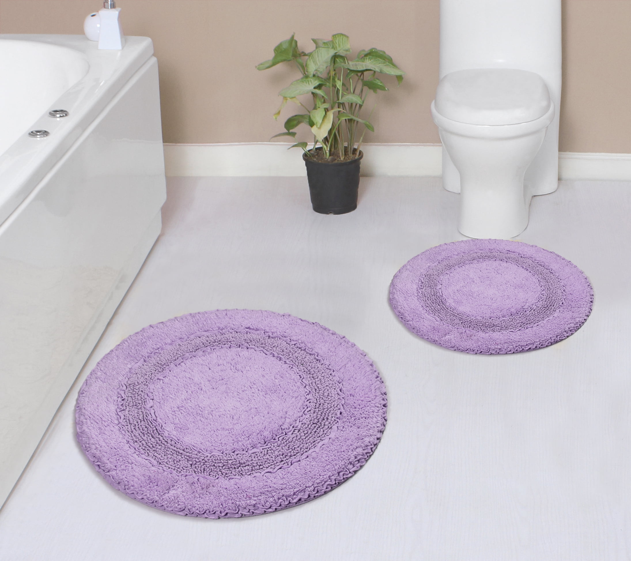 Home Weavers Radiant Collection 100 Cotton Bathroom Rugs Round Shape