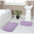 thumbnail image 1 of Home Weavers Radiant Collection 100% Cotton Non-Slip Bathroom Rug Set Machine Washable Bathroom Rug-17"x24", Bath Rug- 21"x34", Purple Color 2 Piece Bath Rug set, 1 of 9