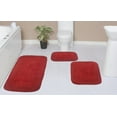 thumbnail image 1 of Home Weavers Radiant Collection 100% Cotton Non-Slip Bathroom Rug Set Machine Washable Bathroom Rug-17"x24", Bath Rug- 21"x34", Runner- 21"x54", Red Color 3 Piece Bath Rug set, 1 of 9