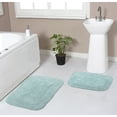 thumbnail image 1 of Home Weavers Radiant Collection 100% Cotton Non-Slip Bathroom Rug Set Machine Washable Bathroom Rug-17"x24", Bath Rug- 21"x34", Sky Blue Color 2 Piece Bath Rug set, 1 of 9
