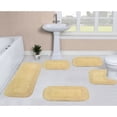 thumbnail image 1 of Home Weavers Radiant Collection 100% Cotton Non-Slip Bathroom Rug Set Machine Washable Bathroom Rug, Bath Rug, Bathroom Rug, Runner, U Shaped Contour, Yellow Color 5 Piece Bath Carpet set, 1 of 3