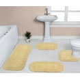 thumbnail image 1 of Home Weavers Radiant Collection 100% Cotton Non-Slip Bathroom Rug Set Machine Washable Bathroom Rug, Bath Rug, U Shaped Contour, Runner, Yellow Color 4 Piece Bath Rug set, 1 of 9