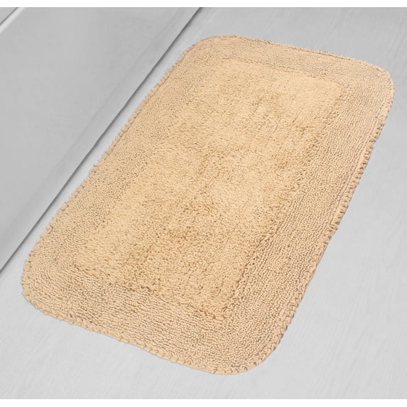 Home Weavers Radiant Collection Bathroom Rug 100% Cotton Bathroom Rugs Set, Machine Washable Rug, Soft & Absorbent bath Rug, Kitchen Mat, Bath Rug, Bath Floor Mat Non Slip, 24"x40" Rectangle, Linen