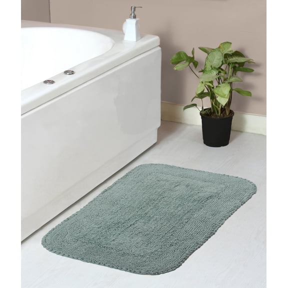 Home Weavers Radiant Collection Bathroom Rug 100% Cotton Bathroom Rugs Set, Machine Washable Rug, Soft & Absorbent bath Rug, Kitchen Mat, Bath Rug, Bath Floor Mat Non Slip, 21"x34" Rectangle, Blue