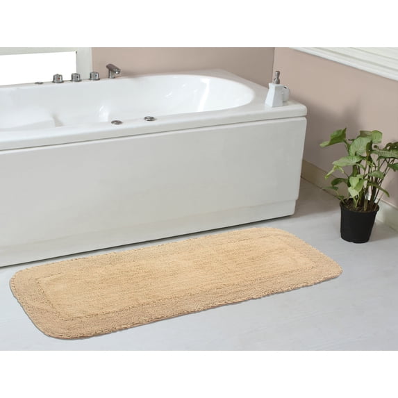 Home Weavers Radiant Collection Bathroom Rug 100% Cotton Bathroom Rugs Set, Washable Rug, Soft Cotton and Absorbent bath Rug, Kitchen Mat, Bath Rug, Bath Floor Mat Non Slip, 21"x54" Runner, Linen
