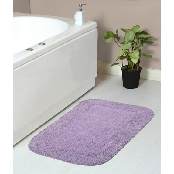 Home Weavers Radiant Collection Bathroom Rug 100% Cotton Bathroom Rugs Set, Washable Rug, Thick Soft & Absorbent bath Rug, Kitchen Mat, Bath Rug, Bath Floor Mat Non Slip, 21"x34" Rectangle, Purple