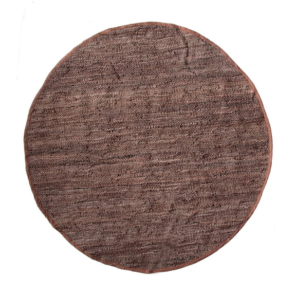 Home Weavers Rodeo Collection Living Room Rug, Machine Washable Area Rugs, Rug For Living Room, Reversible Area Rugs, Kitchen Runner, Indoor Floor Rug, Easy To Clean, 4'7" Round, Brown