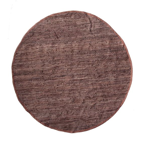 Home Weavers Rodeo Collection Living Room Rug, Machine Washable Area Rugs, Rug For Living Room, Reversible Area Rugs, Kitchen Runner, Indoor Floor Rug, Easy To Clean, 4'7" Round, Brown