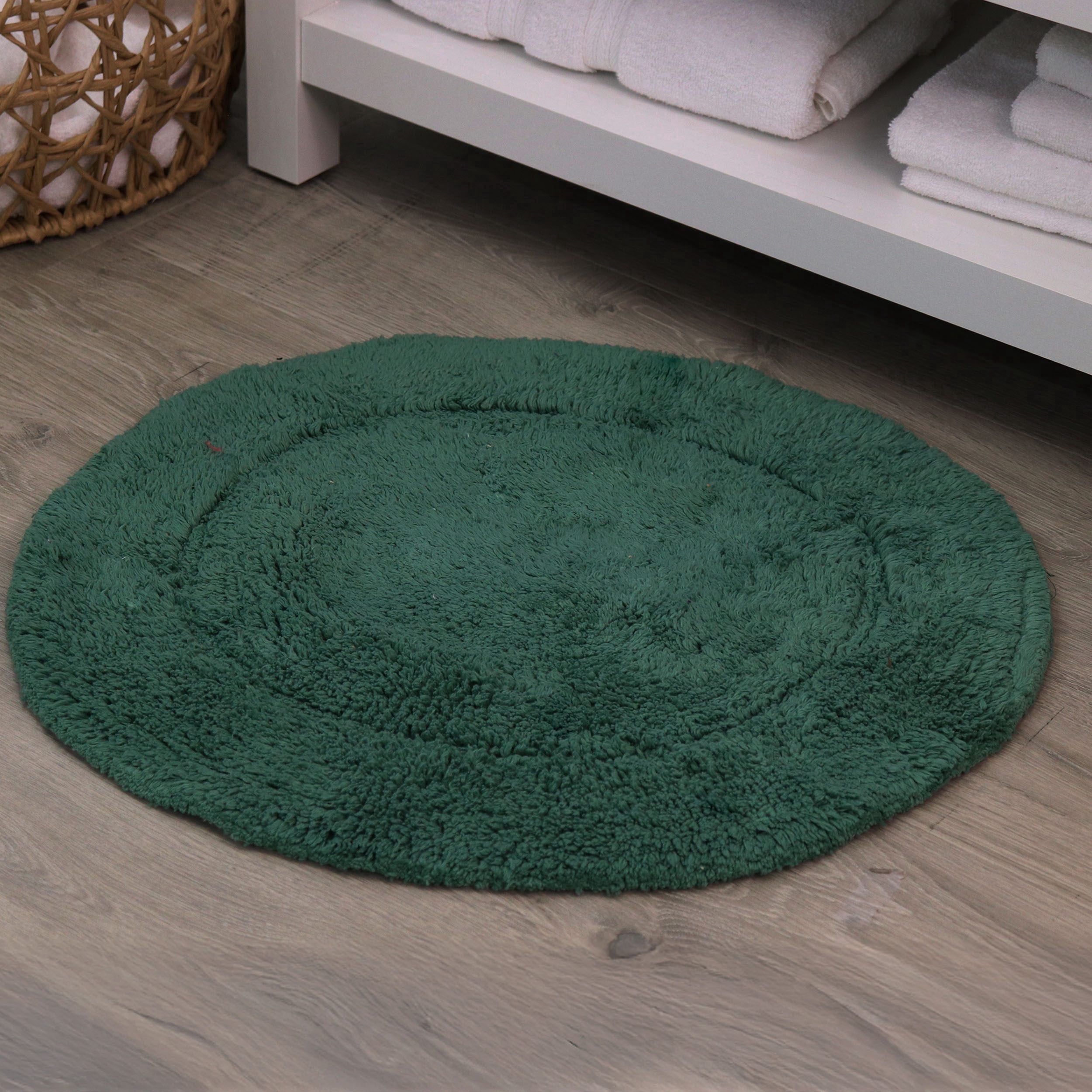 HOME WEAVERS Waterford Collection Cotton Round Bath Rug, 30
