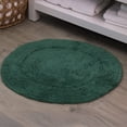 thumbnail image 1 of HOME WEAVERS Waterford Collection Cotton Round Bath Rug, 30" Round, Bottle Green, 1 of 9