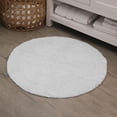 thumbnail image 1 of HOME WEAVERS Waterford Collection Cotton Round Bath Rug, 30" Round, Light Gray, 1 of 9