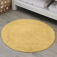 thumbnail image 1 of HOME WEAVERS Waterford Collection Cotton Round Bath Rug, 30" Round, Yellow, 1 of 9