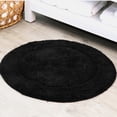 thumbnail image 1 of HOME WEAVERS Waterford Collection Cotton Round Bath Rug, 30" Round, Black, 1 of 9