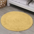 thumbnail image 1 of HOME WEAVERS Waterford Collection Cotton Round Bath Rug, 22" Round, Yellow, 1 of 9