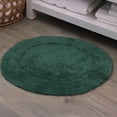thumbnail image 1 of HOME WEAVERS Waterford Collection Cotton Round Bath Rug, 22" Round, Bottle Green, 1 of 6