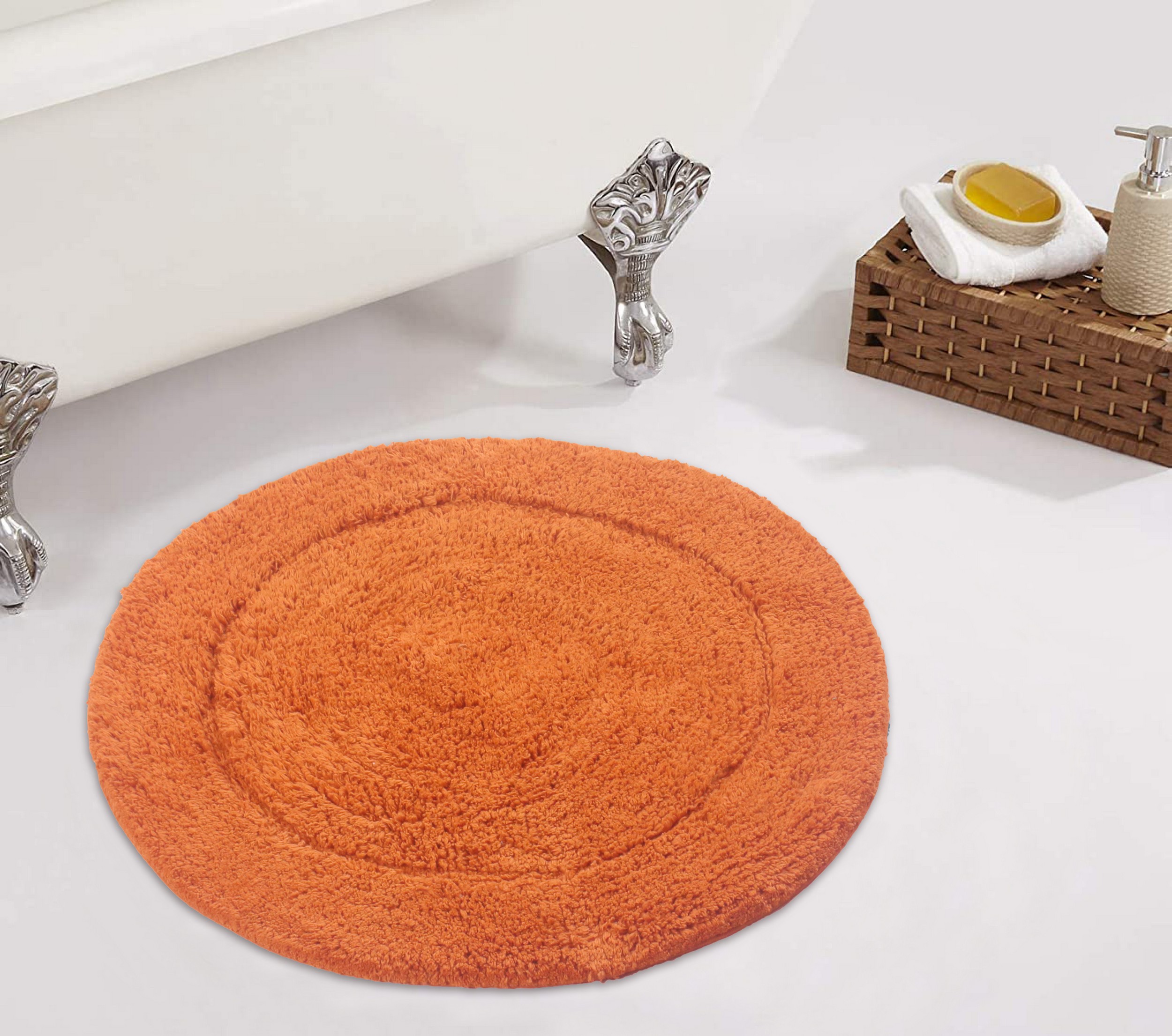 Home Weavers WaterFord Collection Bathroom Rug 100 Cotton Tufted Round