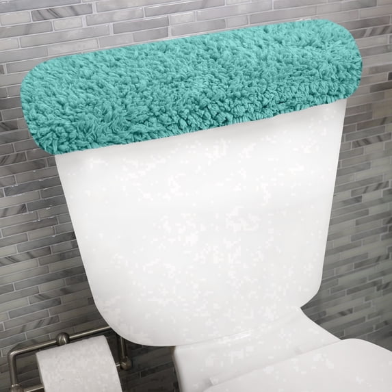 HOME WEAVERS Waterford Collection Cotton Toilet Tank Cover, 10" x 22", Turquoise