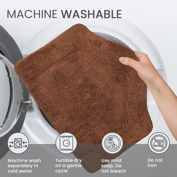 HOME WEAVERS Waterford Collection Cotton Slice Rug, 17" x 30", Chocolate