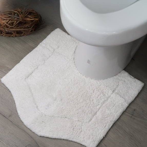 HOME WEAVERS Waterford Collection Cotton Contour Rug, 20" x 20", White