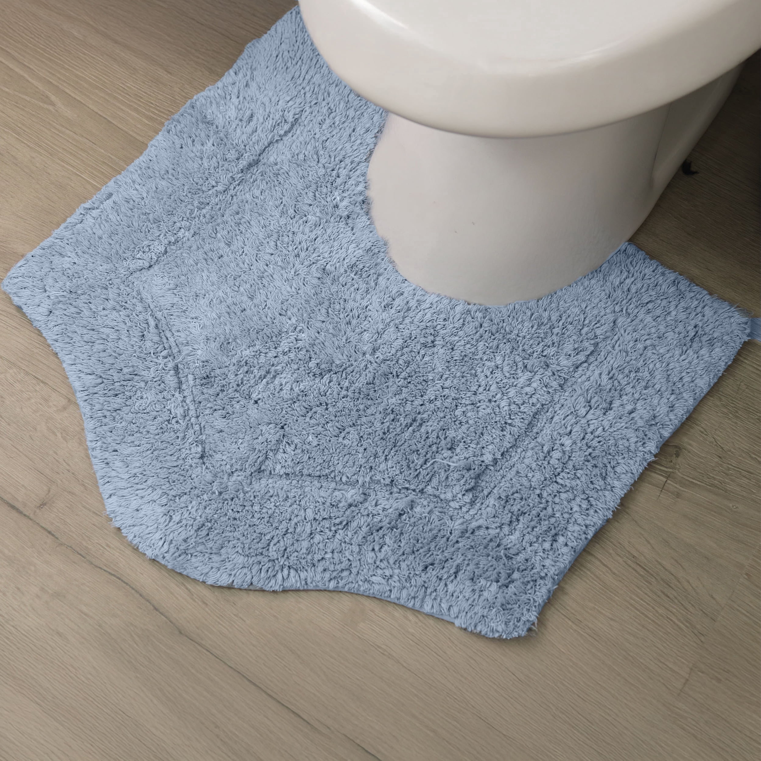 HOME WEAVERS Waterford Collection Cotton Contour Rug, 20" x 20", Blue