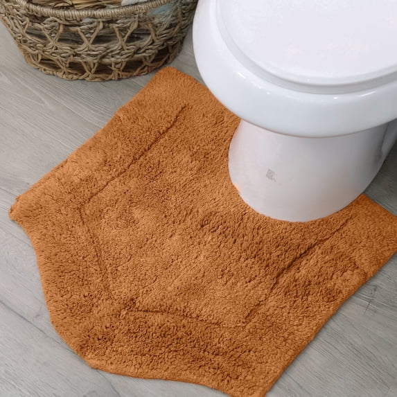 HOME WEAVERS Waterford Collection Cotton Contour Rug, 20" x 20", Terracotta