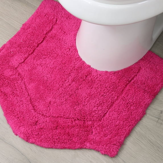 HOME WEAVERS Waterford Collection Cotton Contour Rug, 20" x 20", Hot Pink