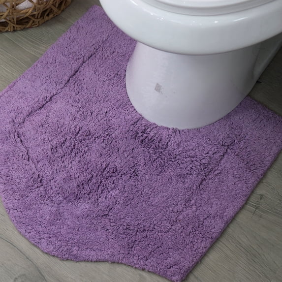 HOME WEAVERS Waterford Collection Cotton Contour Rug, 20" x 20", Purple