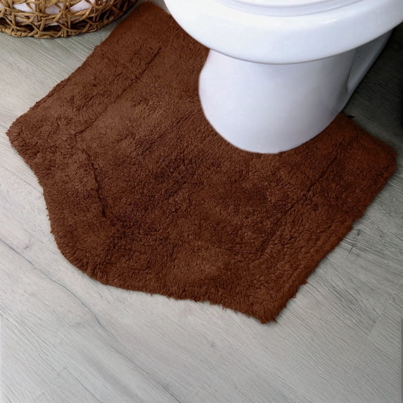 HOME WEAVERS Waterford Collection Cotton Contour Rug, 20" x 20", Chocolate