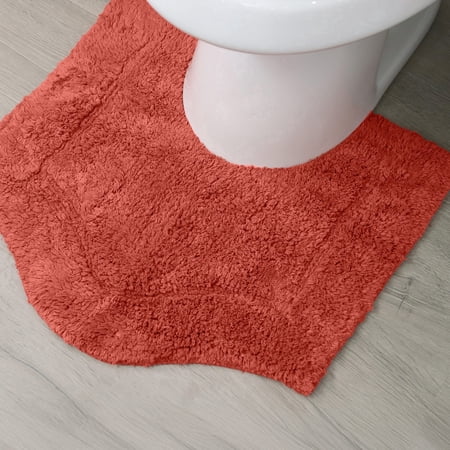 HOME WEAVERS Waterford Collection Cotton Contour Rug, 20" x 20", Coral