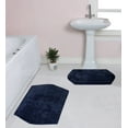 thumbnail image 1 of Home Weavers Waterford Collection 100% Cotton Non-Slip Bathroom Rug Set Machine Washable Bath Rug-21"x34", Bathroom Rug- 24"x40", Navy Color 2 Piece Bath Rug set, 1 of 8