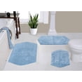 thumbnail image 1 of Home Weavers Waterford Collection 100% Cotton Non-Slip Bathroom Rug Set Machine Washable Bathroom Rug-17"x24", Bath Rug- 21"x34", Bathroom Rug- 24"x40", Blue Color 3 Piece Bath Rug set, 1 of 8