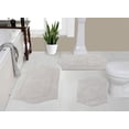 thumbnail image 1 of Home Weavers Waterford Collection 100% Cotton Non-Slip Bathroom Rug Set Machine Washable Bathroom Rug-17"x24", Bath Rug- 21"x34", Bathroom Rug- 24"x40", Light Gray Color 3 Piece Bath Rug set, 1 of 8